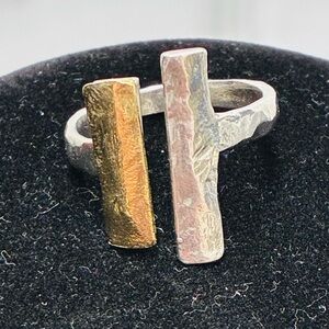 925 Sterling Silver Adjustable Size Opulenza Mixed Metal Ring